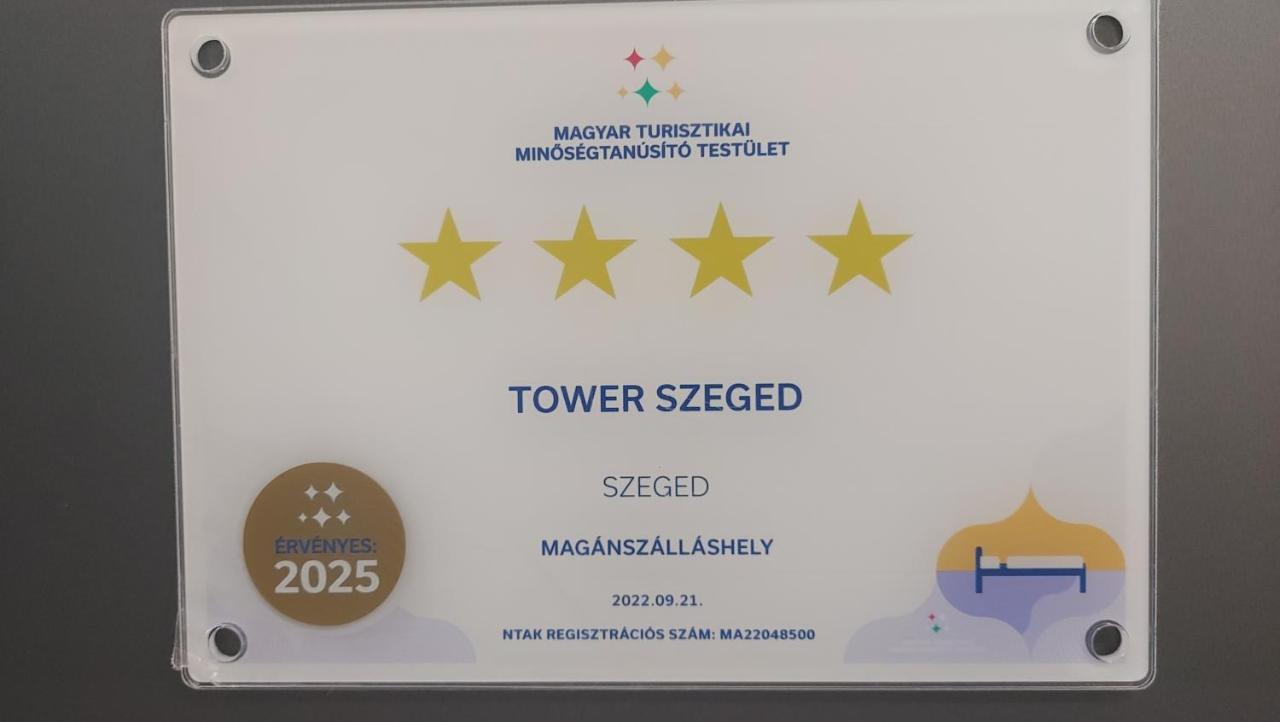 Tower Szeged Belvarosi Exkluziv Panoramas Apartman - Free Parking 外观 照片